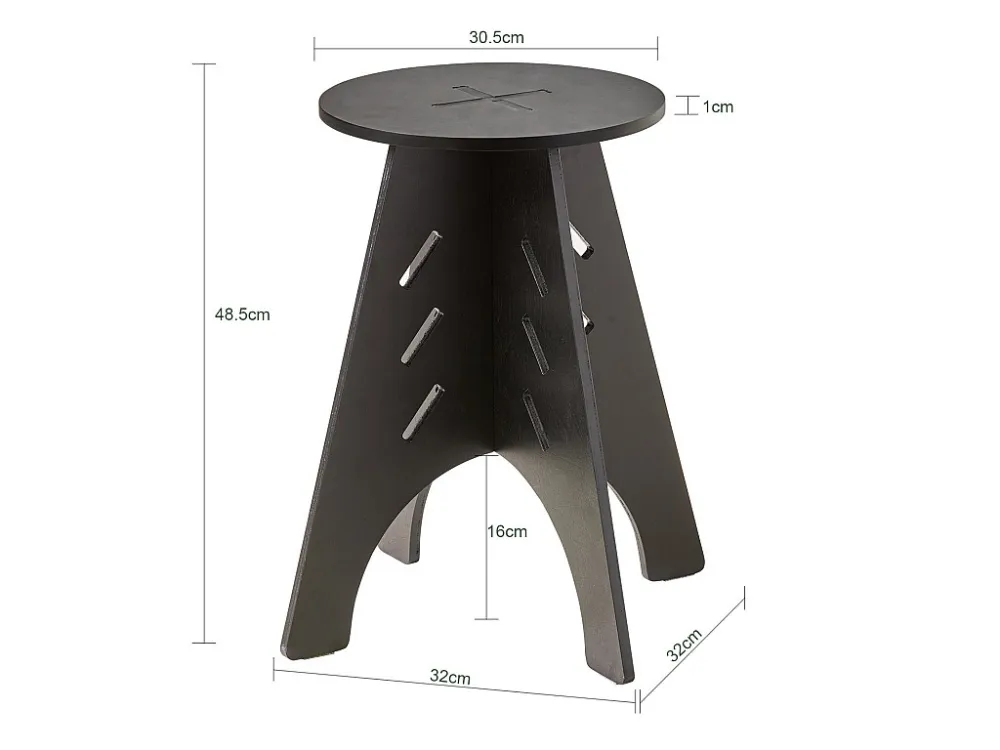 SoBuy Ronde houten bijzettafel Ronde salontafel Nachtkastje Nachtkastje Bankuiteinden Zwart H48,5 x Ø30,5 cm Structuur gem...