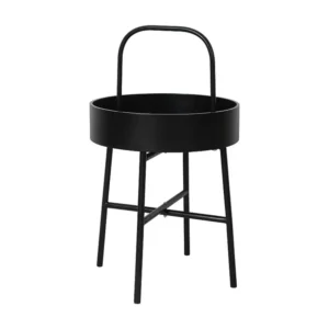 Bijzettafel Jaipur, ronde MDF-blad, metalen frame VS Venta-stock