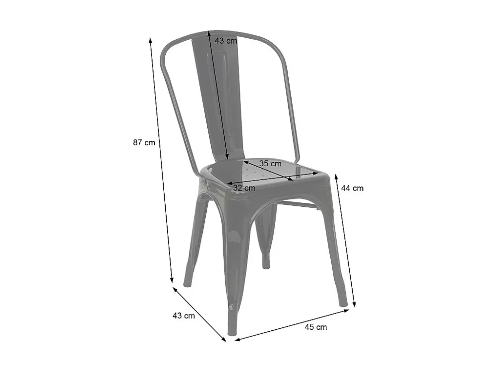 MCW-A73 metalen stoel (set van 2), grijs