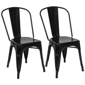 MCW-A73 metalen stoel (set van 2), zwart