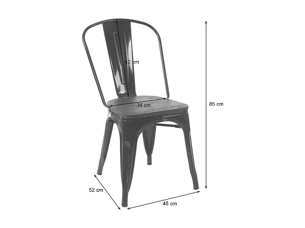MCW-A73 stoel incl. houten zitting, zwart