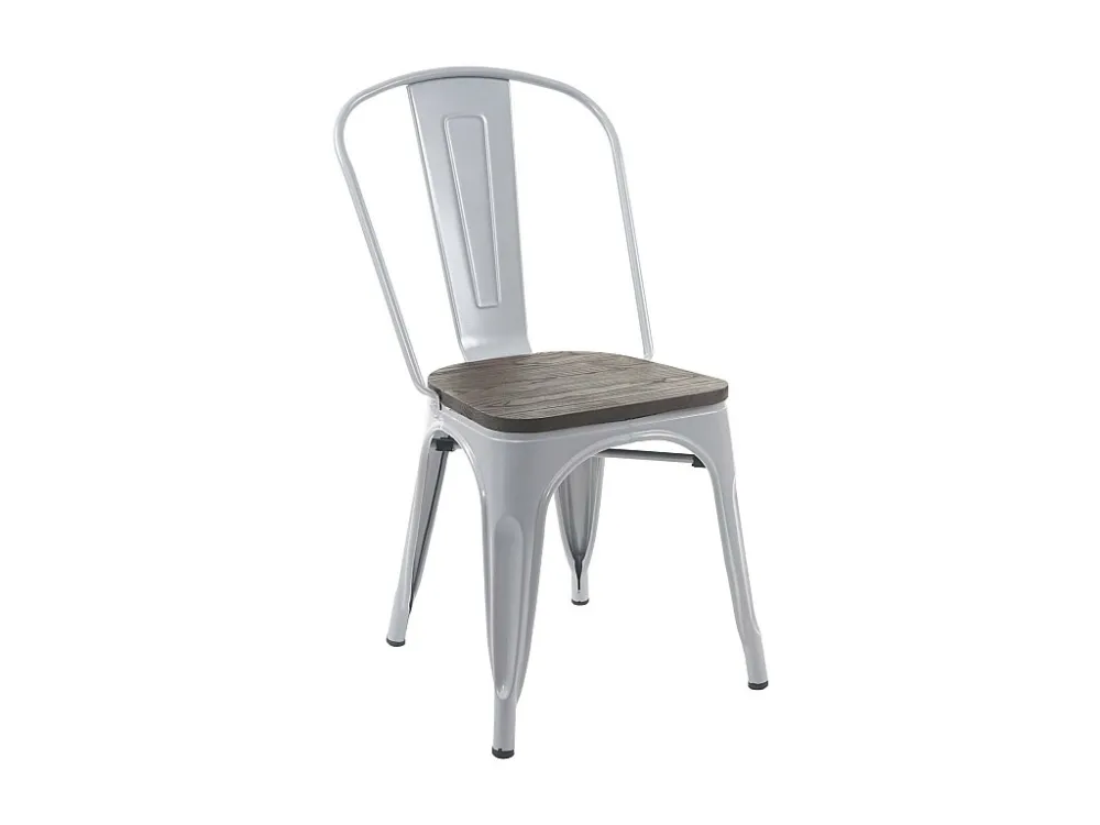 MCW-A73 stoel met houten zitting (set van 2), grijs