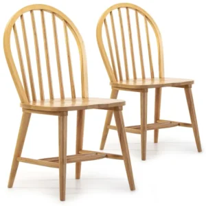 Set van 2 stoelen Clarck Kleur Eiken, Massief Hout, 48 x 48 x 92 cm VS Venta-stock