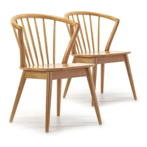 Set van 2 stoelen Mura Kleur Eiken, Massief Hout, 55 x 58,5 x 84 cm VS Venta-stock