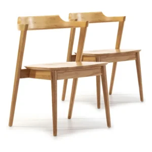 Set van 2 stoelen Venus Kleur Eiken, Massief Hout, 58 x 57,5 x 76 cm VS Venta-stock
