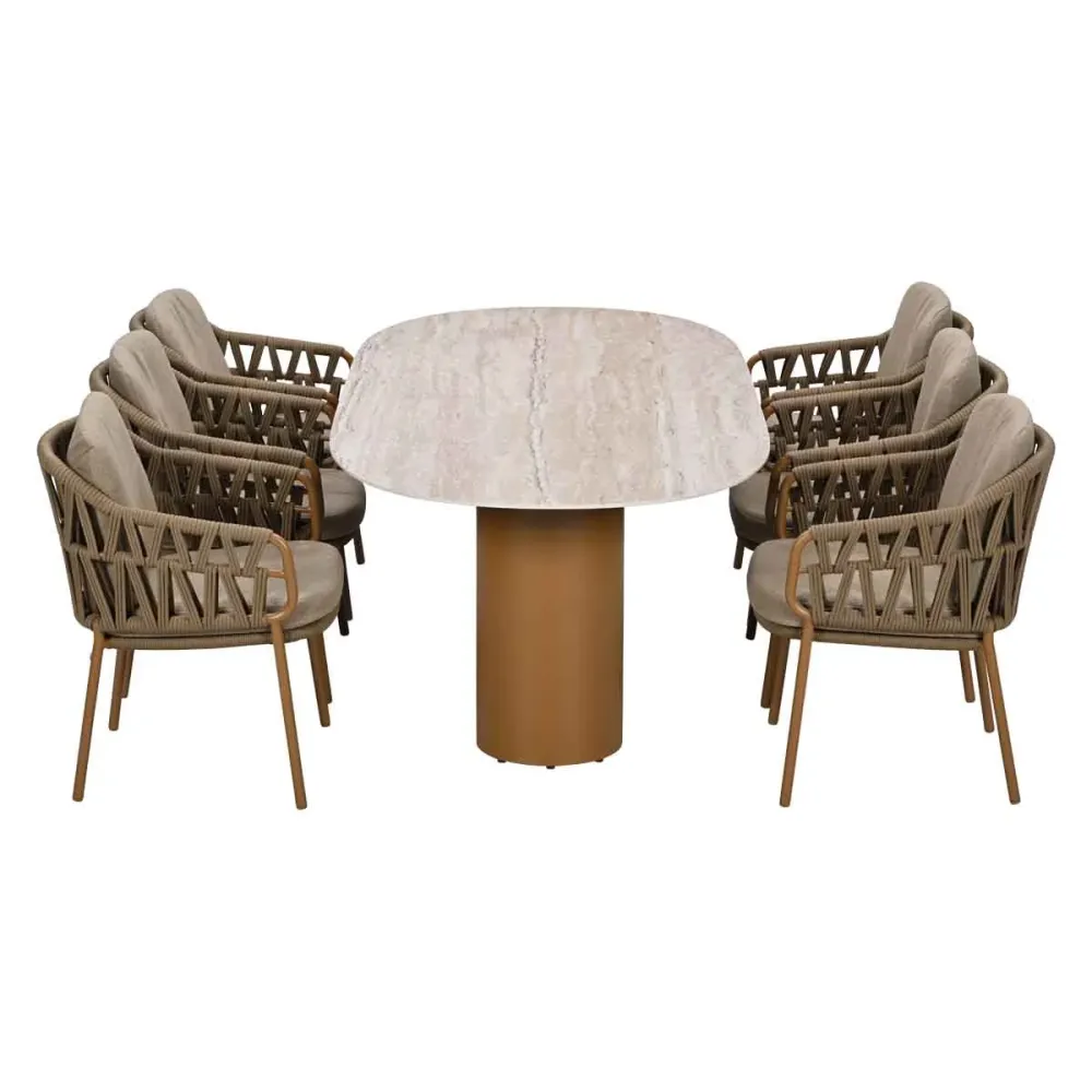4 Seasons tuinset Biarritz 7-delig amber - Colorado tuintafel 240x105 cm ovaal 4 Seasons Outdoor