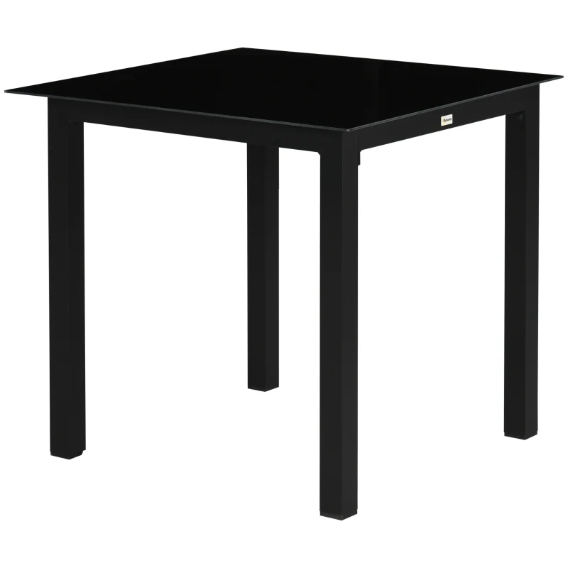 Nancy's Bustelo Tuintafel - Terrastafel - Tafel voor buiten - Buitentafel - Zwart - ± 80 x 80 x 75 cm Aosom