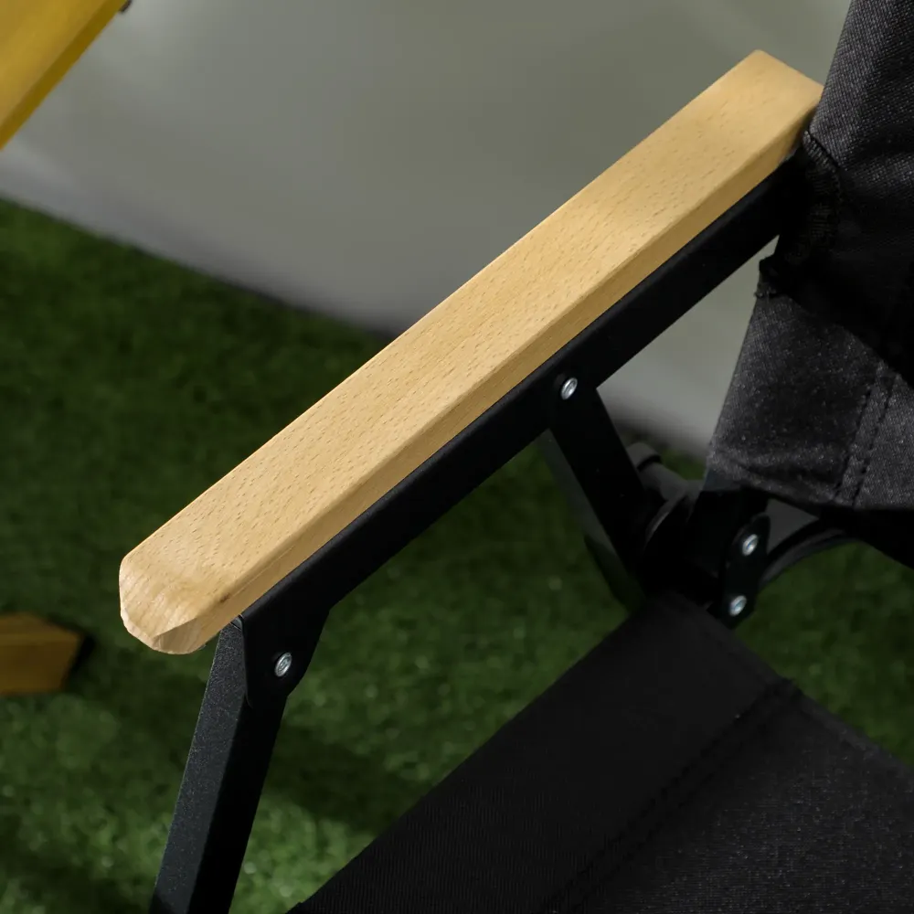 Nancy's Camerano Strandstoelen - Campingstoelen - Tuinstoelen - Set van 2 - Opvouwbaar - Zwart Aosom