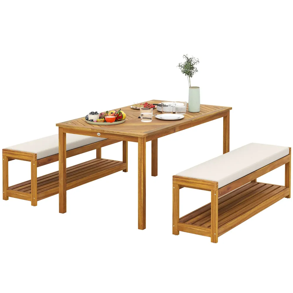 Nancy's Guardiagrele Picknicktafel - Eetset - Tuinset - Acaciahout Aosom