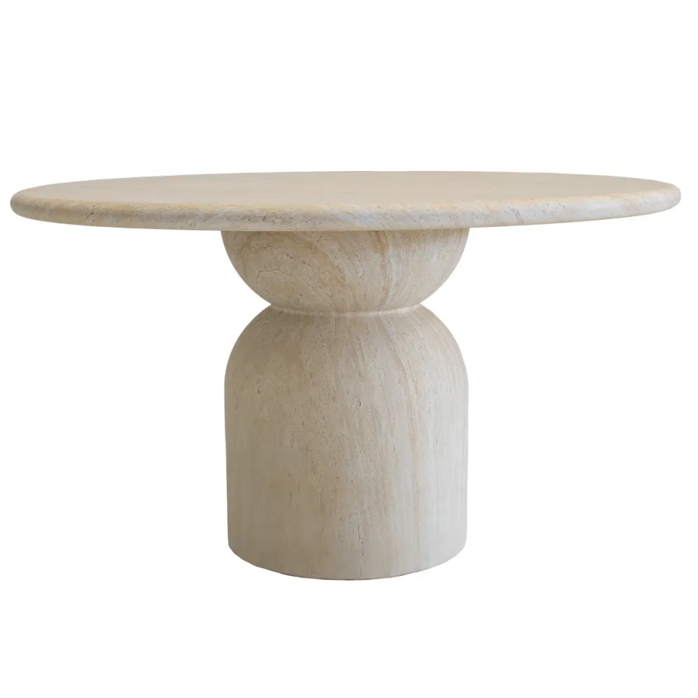 DÉJA Living Tuintafel Djurö - Travertin - Rond - 130x130x76cm