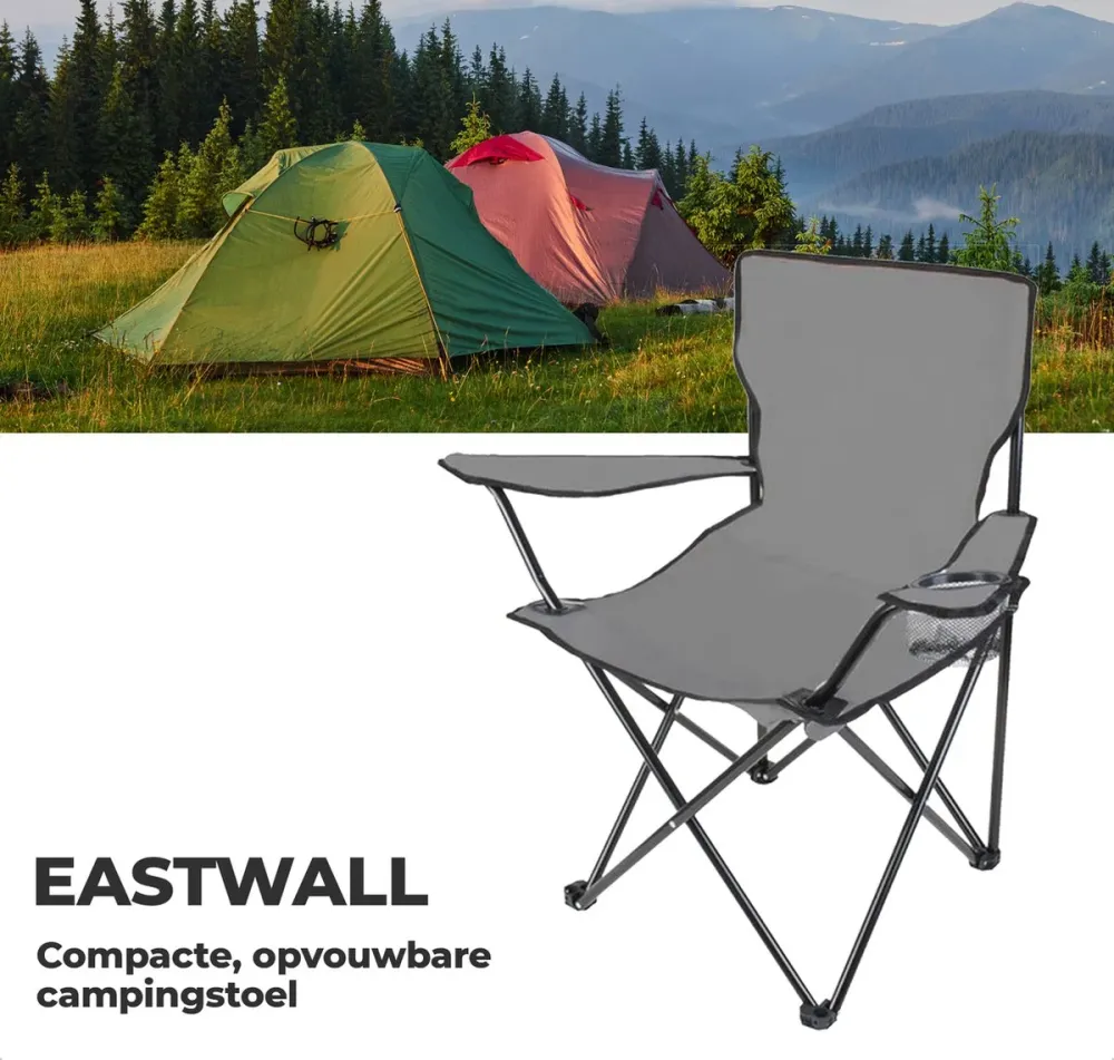 EASTWALL Campingstoel opvouwbaar Grijs Eastline International B.V.