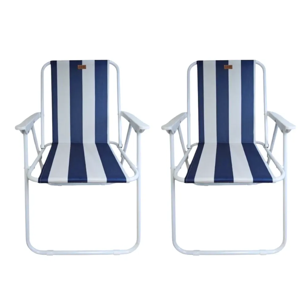 Nancy's Bora Bora Campingstoel - Vouwstoel - Strandstoel - Opvouwbaar Wit/Blauw Eastline International B.V.