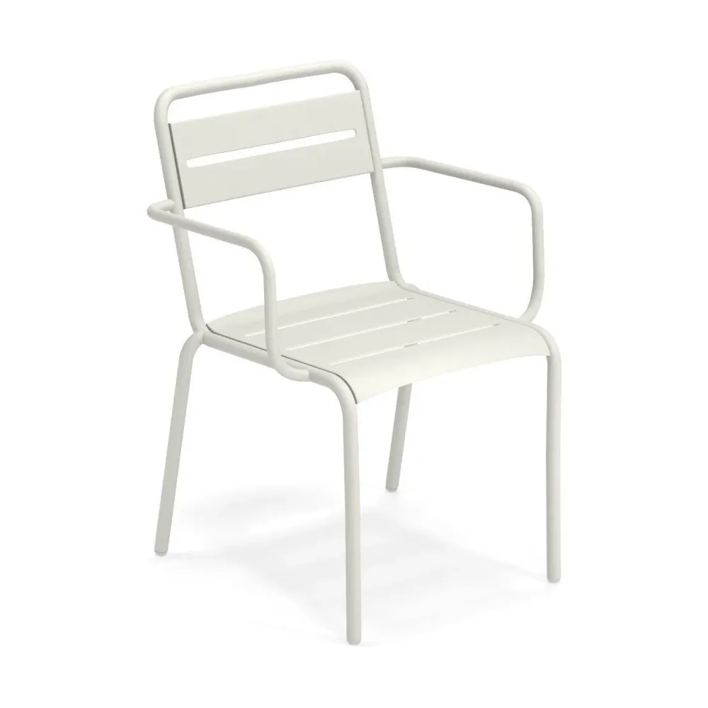 EMU Star tuinstoel aluminium met arm matt white