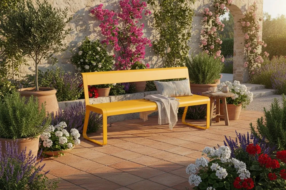 Fermob Bellevie bench tuinbank met rugleuning Lapilli Grey