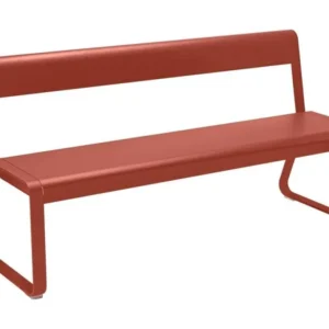 Fermob Bellevie bench tuinbank met rugleuning Red Ochre