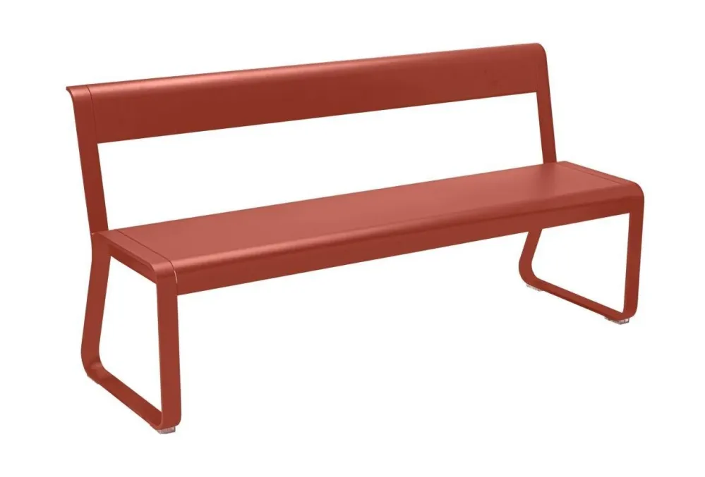 Fermob Bellevie bench tuinbank met rugleuning Red Ochre