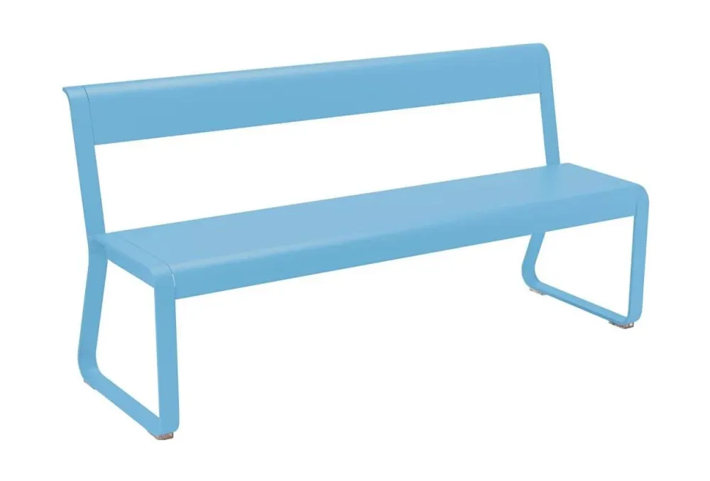 Fermob Bellevie bench tuinbank met rugleuning Maya Blue