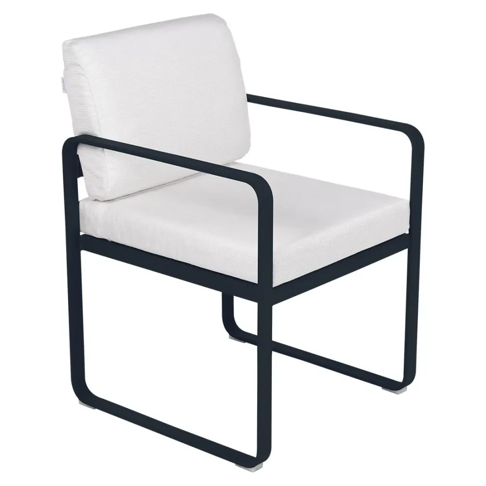 Fermob Bellevie dining armchair tuinstoel Deep blue - Off-White
