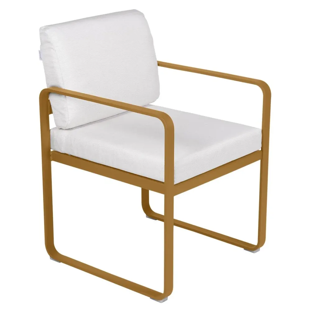 Fermob Bellevie dining armchair tuinstoel Gingerbread - Off-White