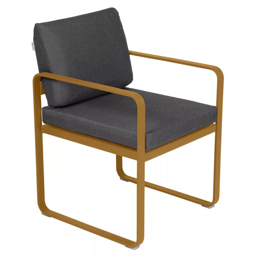 Fermob Bellevie dining armchair tuinstoel Gingerbread - Graphite