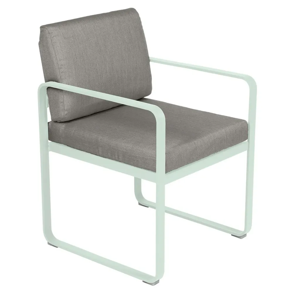 Fermob Bellevie dining armchair tuinstoel Ice mint - Grey taupe