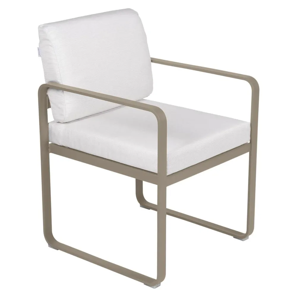 Fermob Bellevie dining armchair tuinstoel Nutmeg - Off-White