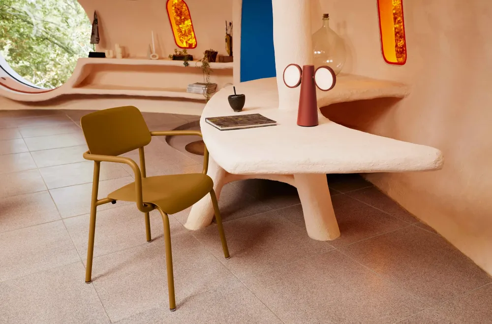 Fermob Studie tuinstoel met arm Frosted lemon