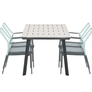 5-delige tuinset Dido tuinstoelen zachtgroen - Vigo tafel Garden Impressions
