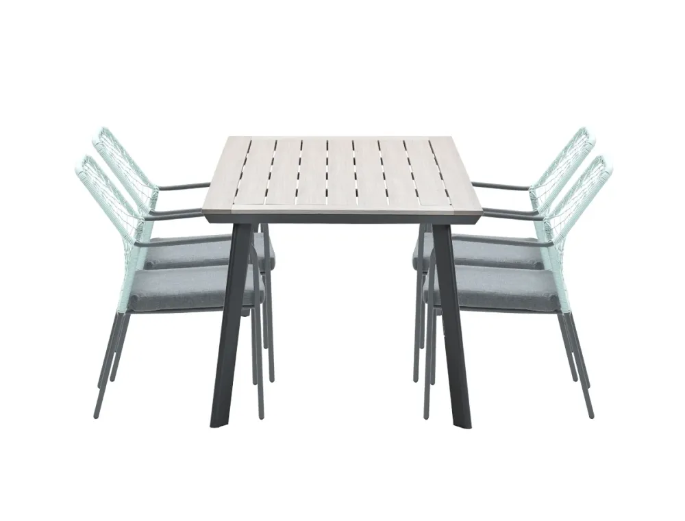 5-delige tuinset Dido tuinstoelen zachtgroen - Vigo tafel Garden Impressions