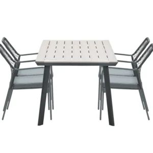 5-delige tuinset Dido tuinstoelen zwart - Vigo tafel Garden Impressions