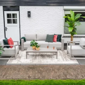 5-persoons stoel-bank loungeset - Levanto - taupe - Garden Impressions