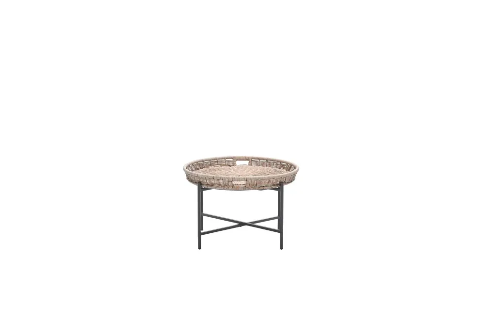 Benidorm bijzettafel - diameter 70xH40 cm - c. black - natural Garden Impressions