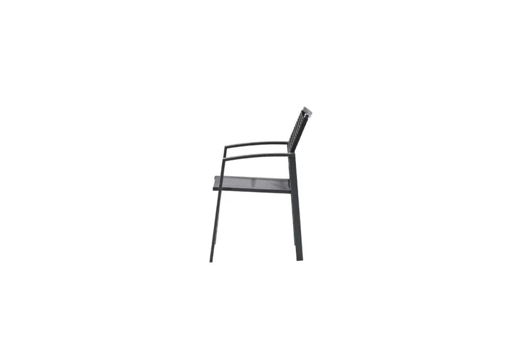 Cosmo dining fauteuil - rope donkergrijs - gevuld textileen Garden Impressions