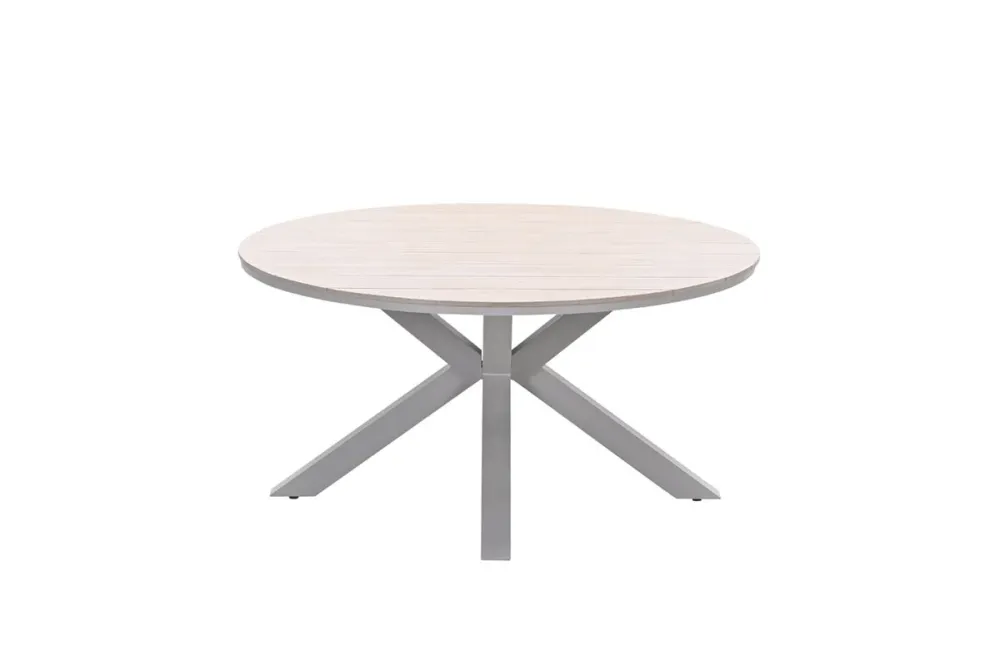 Edison tafel rond - 148 cm - taupe - light teak Vironwood Garden Impressions