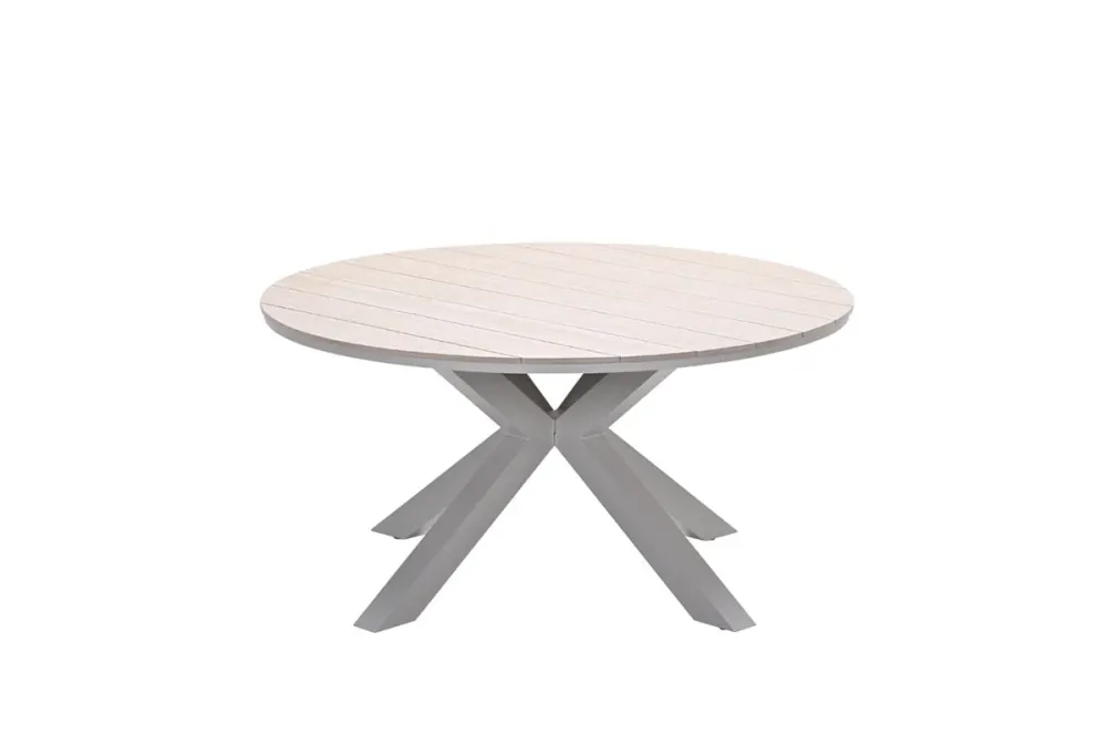 Edison tafel rond - 148 cm - taupe - light teak Vironwood Garden Impressions