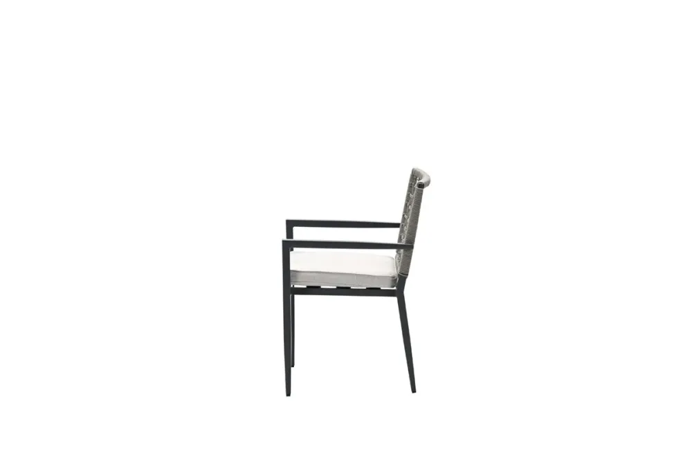 Florance dining fauteuil - carbon black - rope taupe - desert sand Garden Impressions