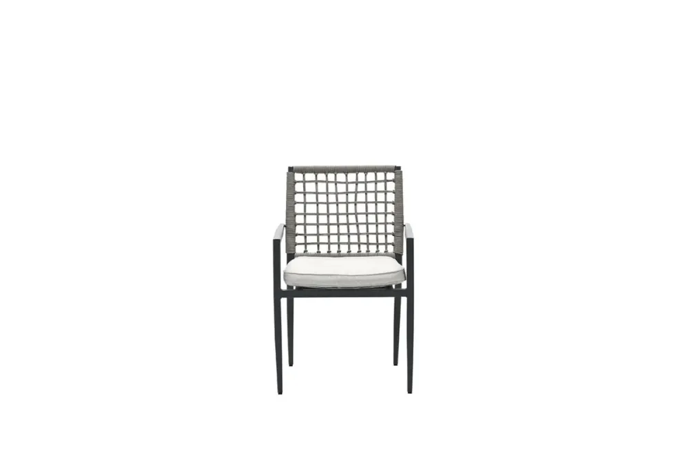 Florance dining fauteuil - carbon black - rope taupe - desert sand Garden Impressions