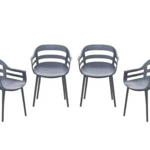 Garden Impressions Ceasar tuinstoelen set van 4 antraciet