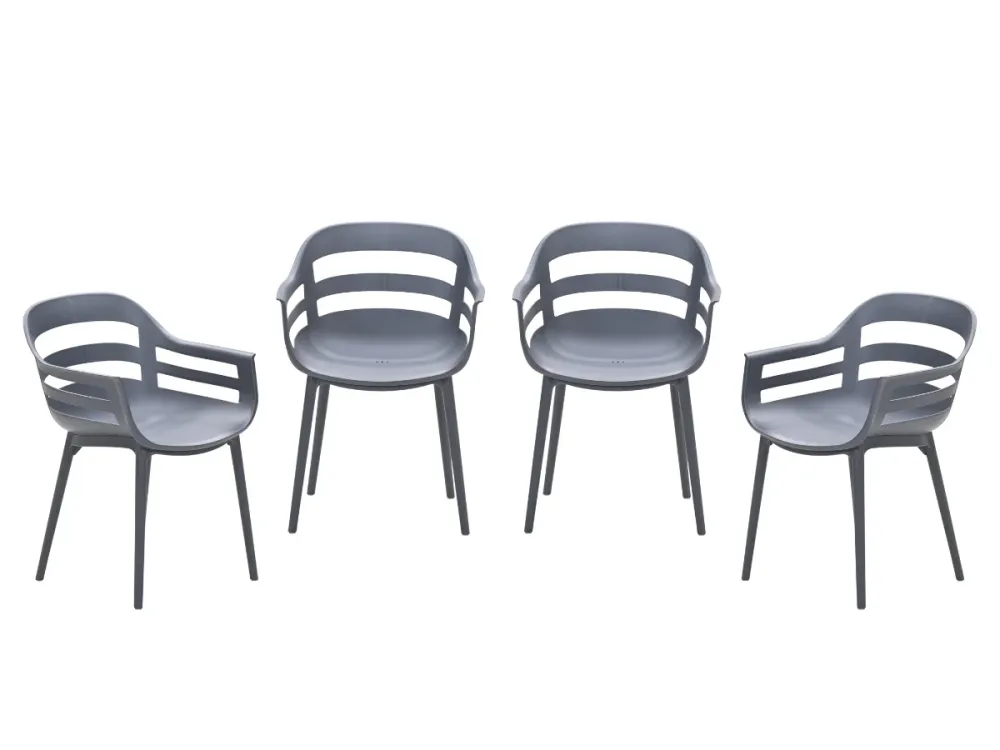 Garden Impressions Ceasar tuinstoelen set van 4 antraciet