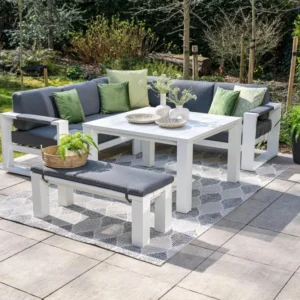 Garden Impressions Cube sportbank - mat wit - reflex black