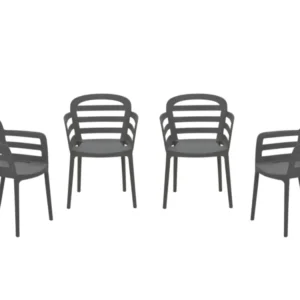 Garden Impressions Formello tuinstoelen set van 4 antraciet