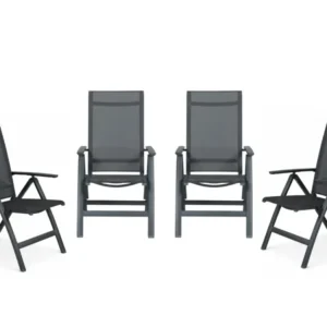 Garden Impressions Gala tuinstoelen set van 4 verstelbaar