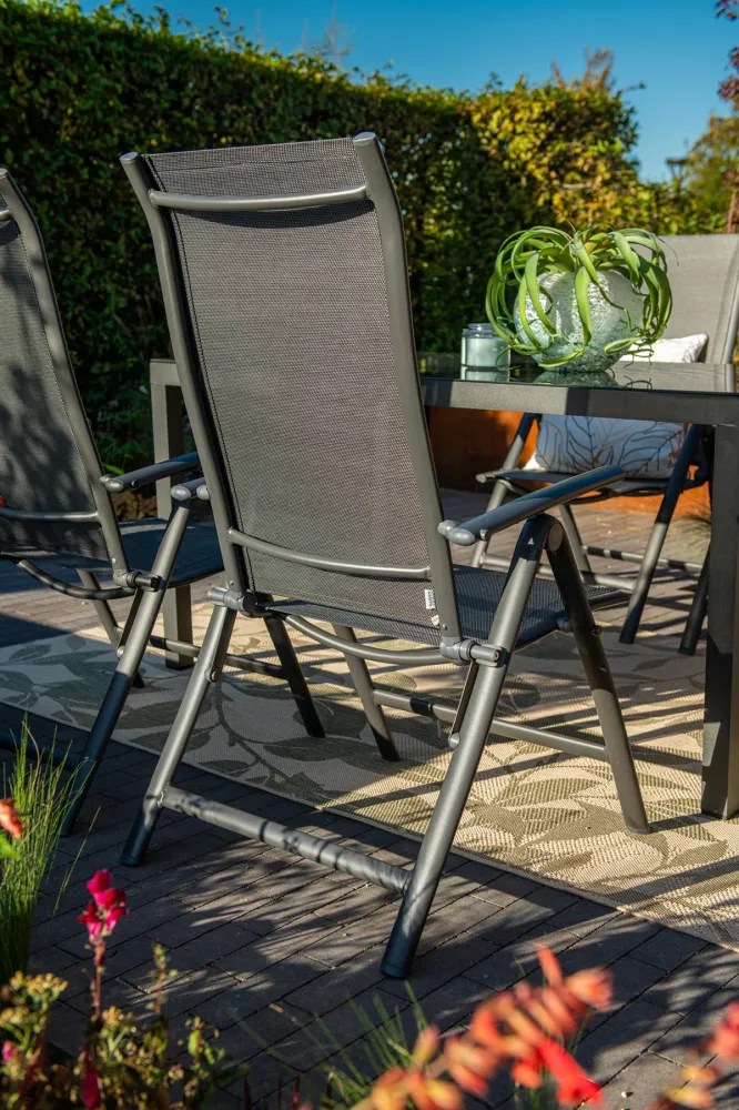 Garden Impressions Limone stoel 4 stuks + Felini tafel 160 cm – 5-delige aluminium tuinset