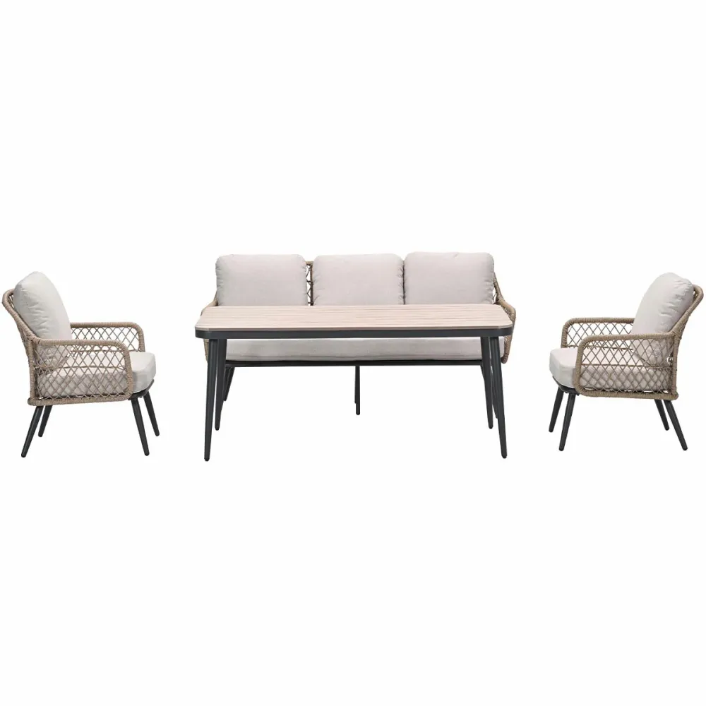 Garden Impressions lounge dining set Kalibo donker grijs 4-delig