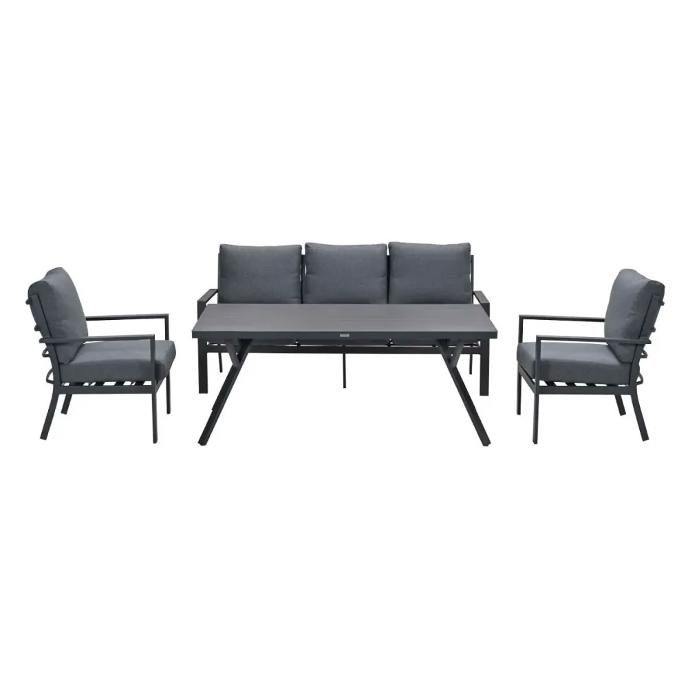 Garden Impressions lounge dining set Senja mystic grey 4-delig stoel-bank