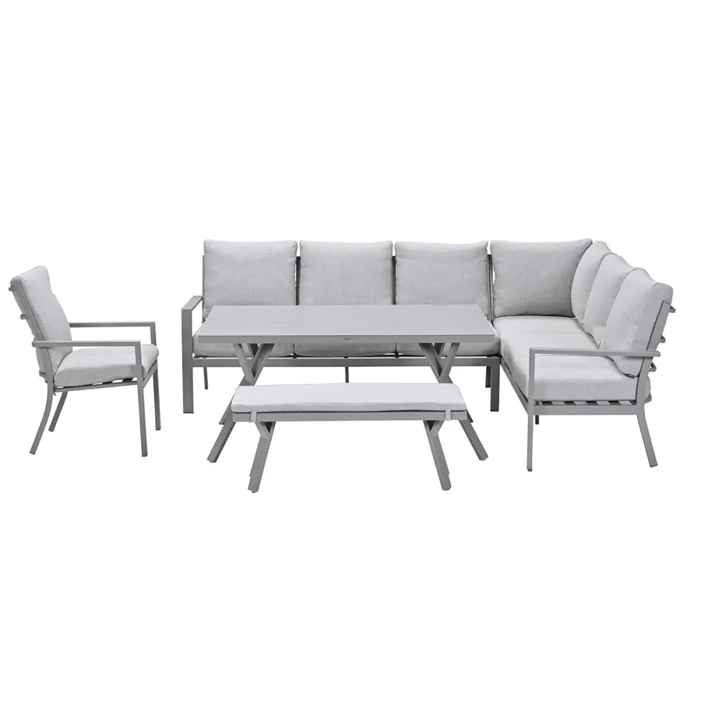 Garden Impressions lounge dining set Senja valley sand - 5-delig - rechts incl stoel