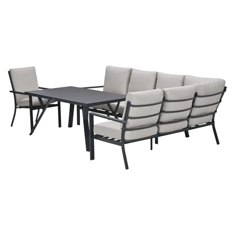 Garden Impressions Lounge dining set Senja 4-delig rechts incl stoel - sandstone
