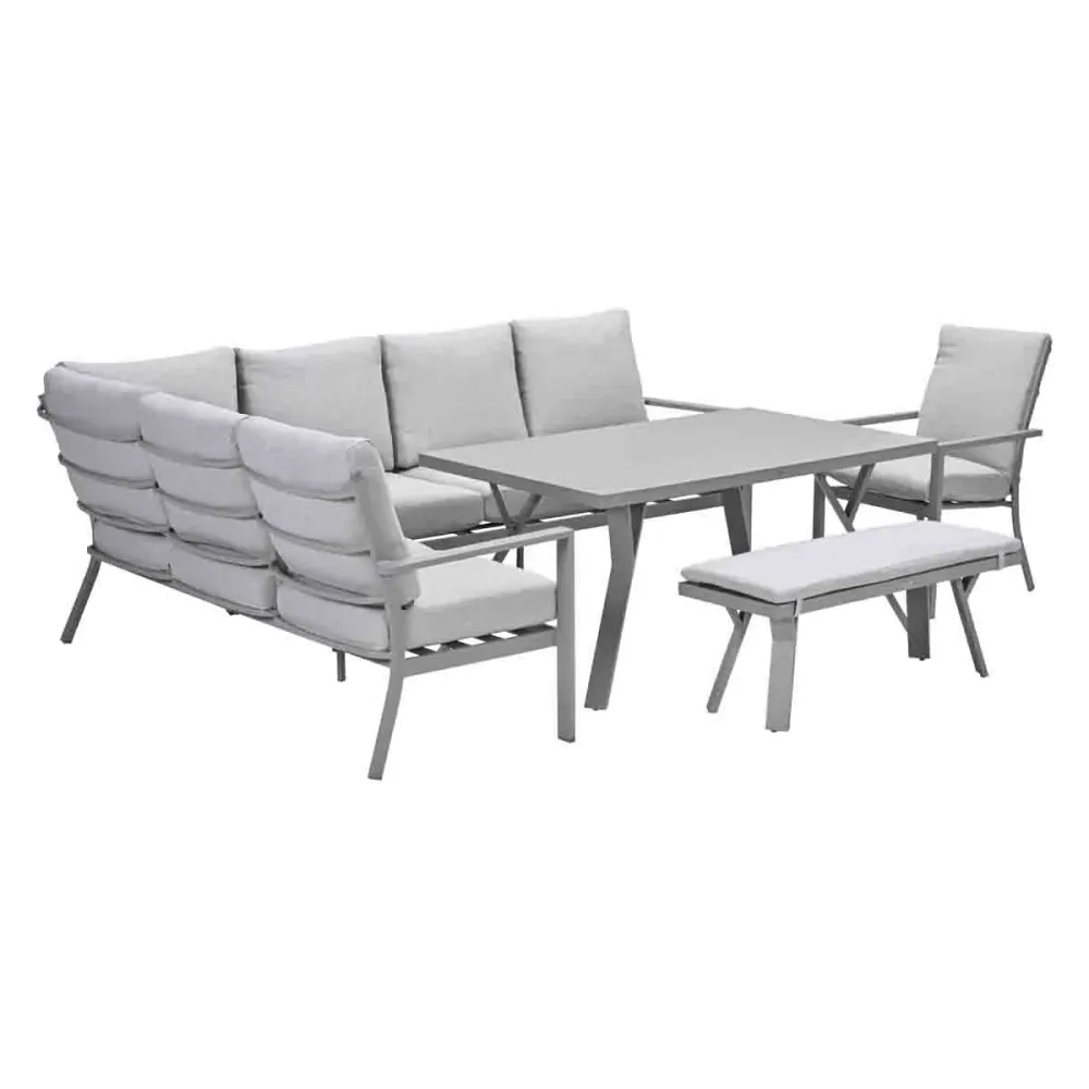 Garden Impressions lounge dining set Senja valley sand - 5-delig - links incl stoel