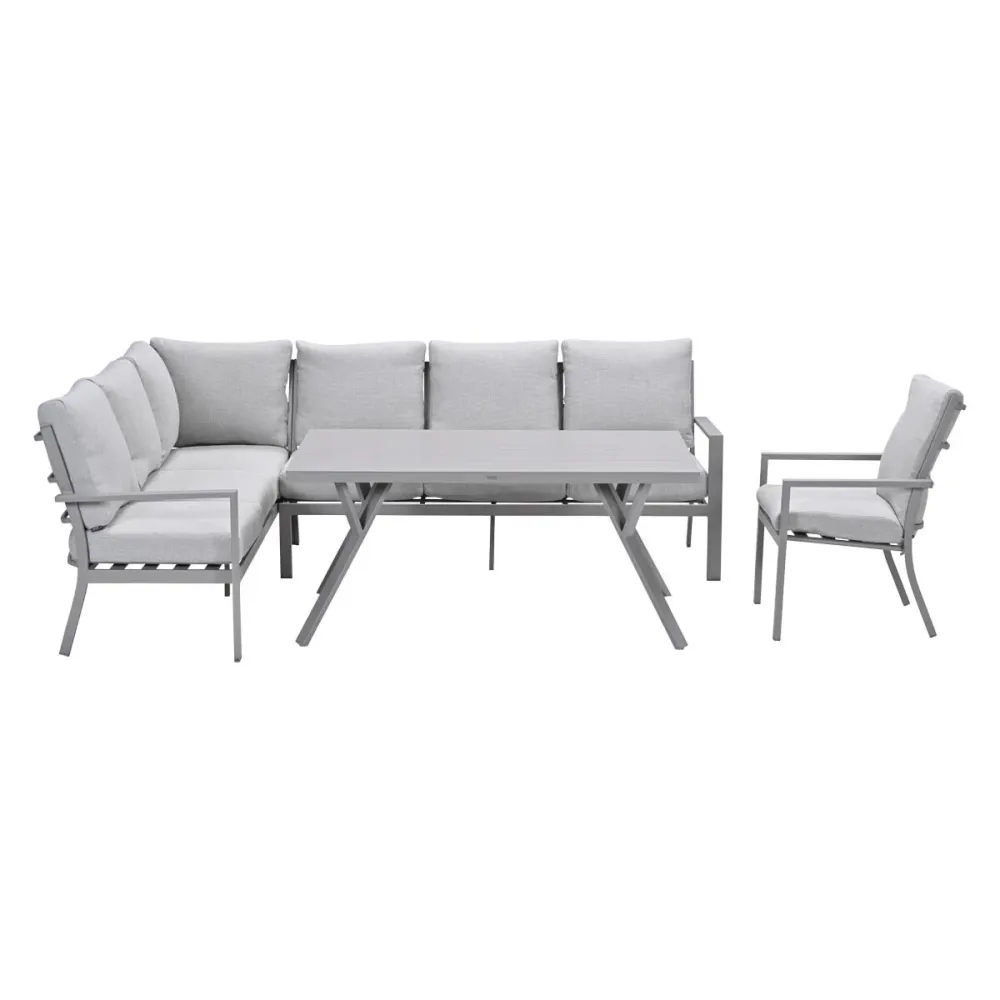 Garden Impressions lounge dining set Senja valley sand - 4-delig - links incl stoel