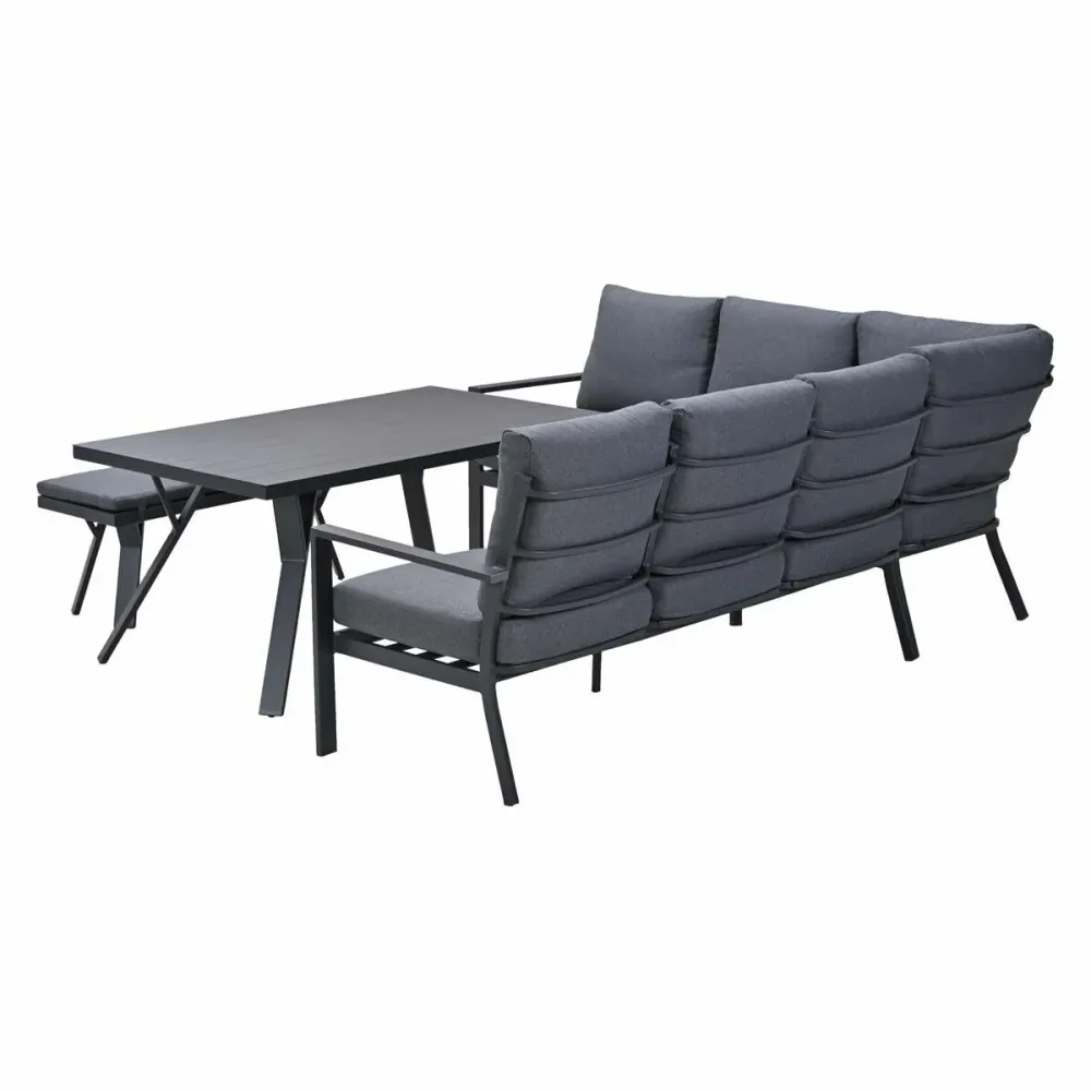 Garden Impressions lounge dining set Senja mystic grey - 4-delig - links